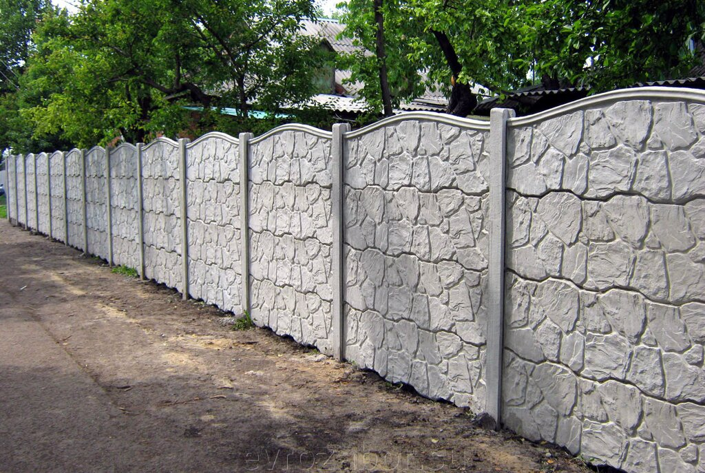 Забор бетонный декоративный